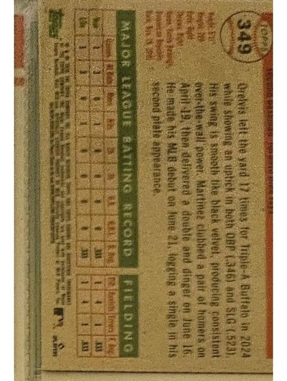 Orelvis Martinez - RC - 2025 Topps chrome platinum 1955 #349 - Blue Jays - RAW m - Picture 2 of 2